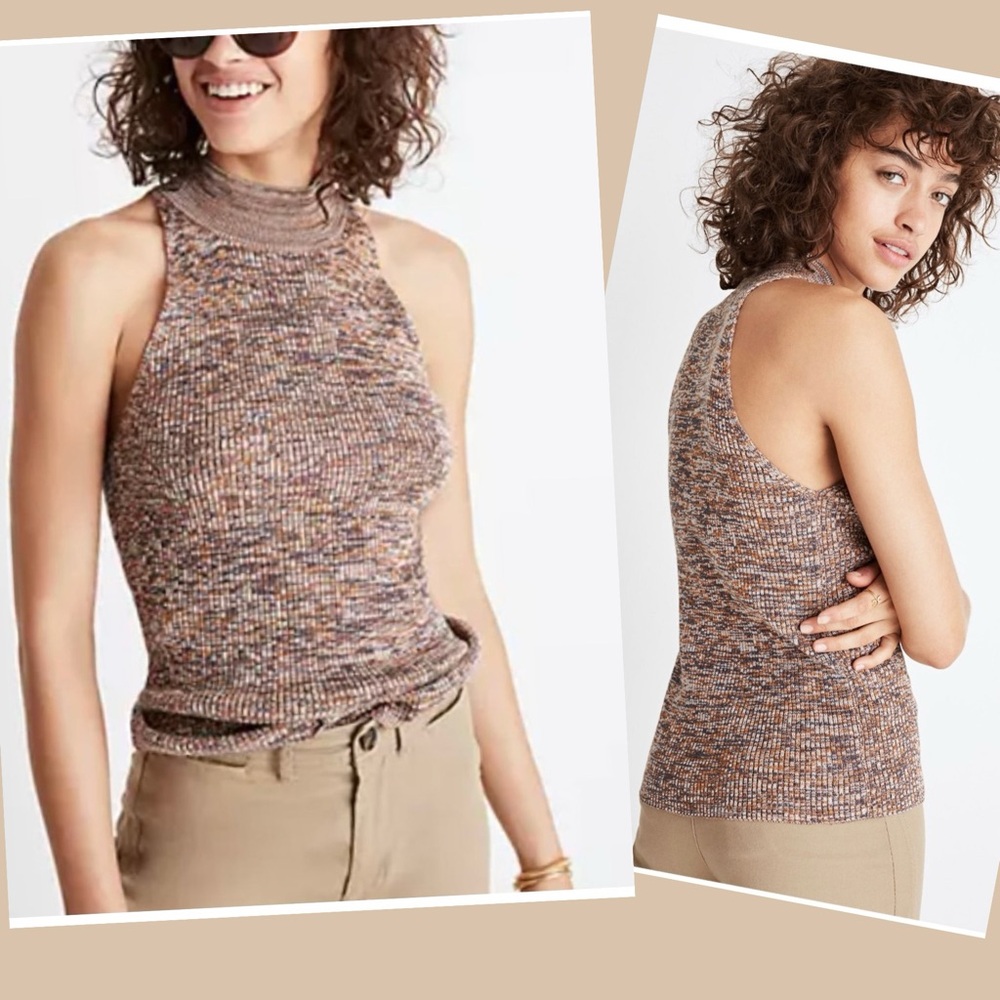 Madewell Marled Mockneck Sweater Tank